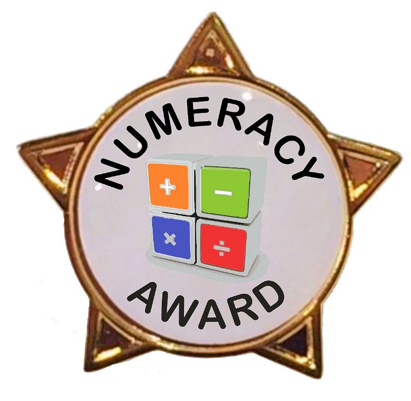 NUMERACY AWARD star badge